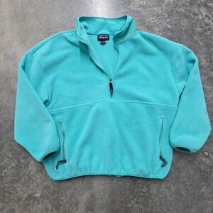 VTG Patagonia Synchilla Fleece Pullover Sweatshirt Aqua XL Quarter Zip Women